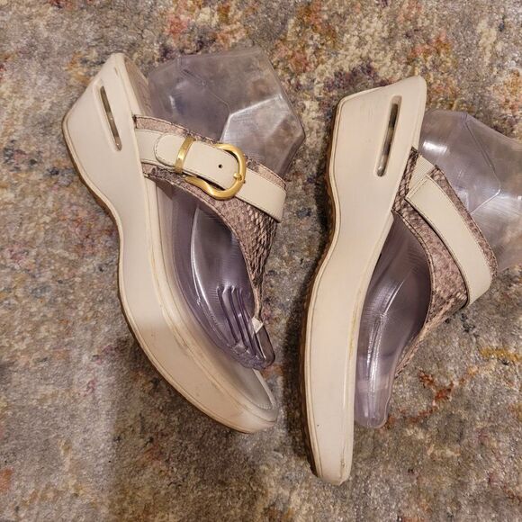 Cole Haan Nike Air Snakeskin Print Side Wedge Flip Flop Sandals Size 9 - Picture 4 of 13